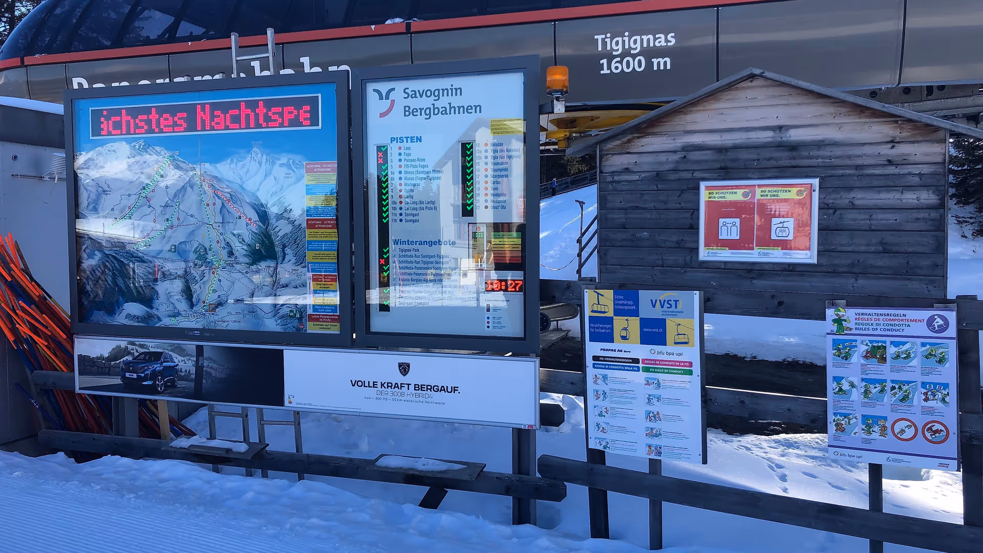 Panoramatafel Peugeot Station Tigignas Savognin