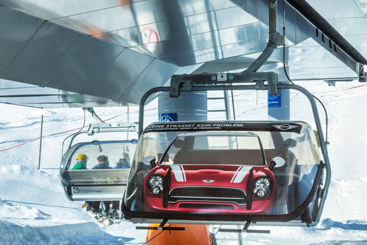 Chairlift branding in Switzerland